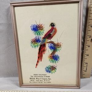 Antique Regal Wine & Liquor INC. Calendar Advertising Sign Real Feather